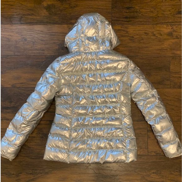 Champion Outdoor Metallic Silver Puffy Puffer Coat Women’s Size Small - Picture 2 of 6
